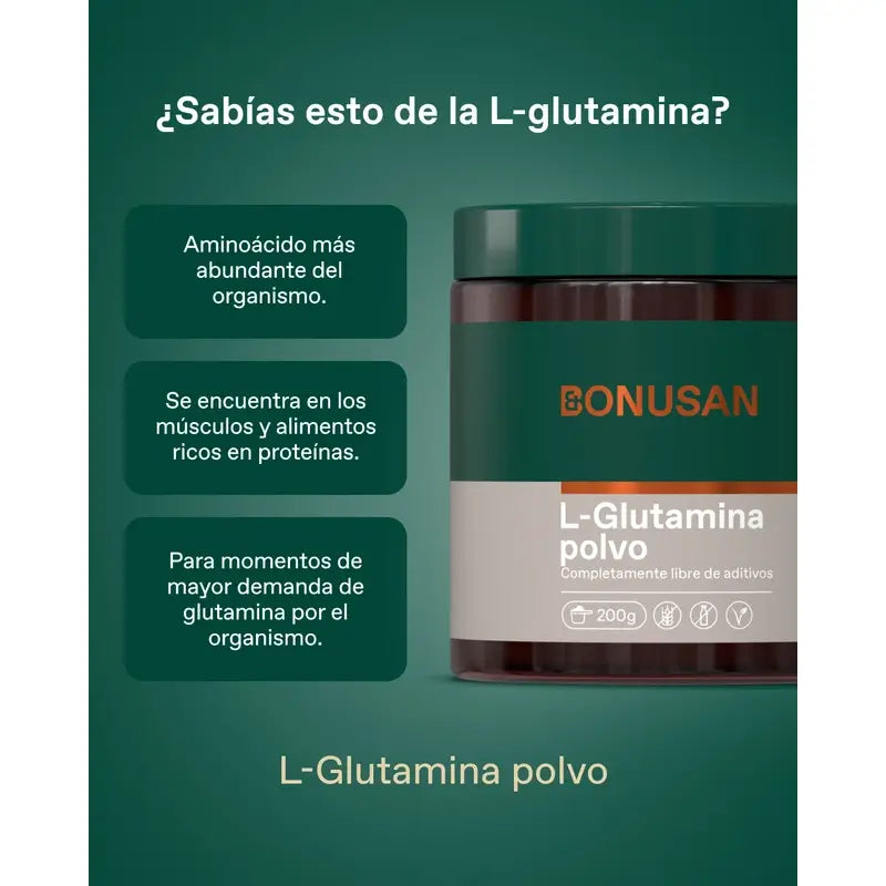 Bonusan L-glutamín v prášku, 500 gramov prášku