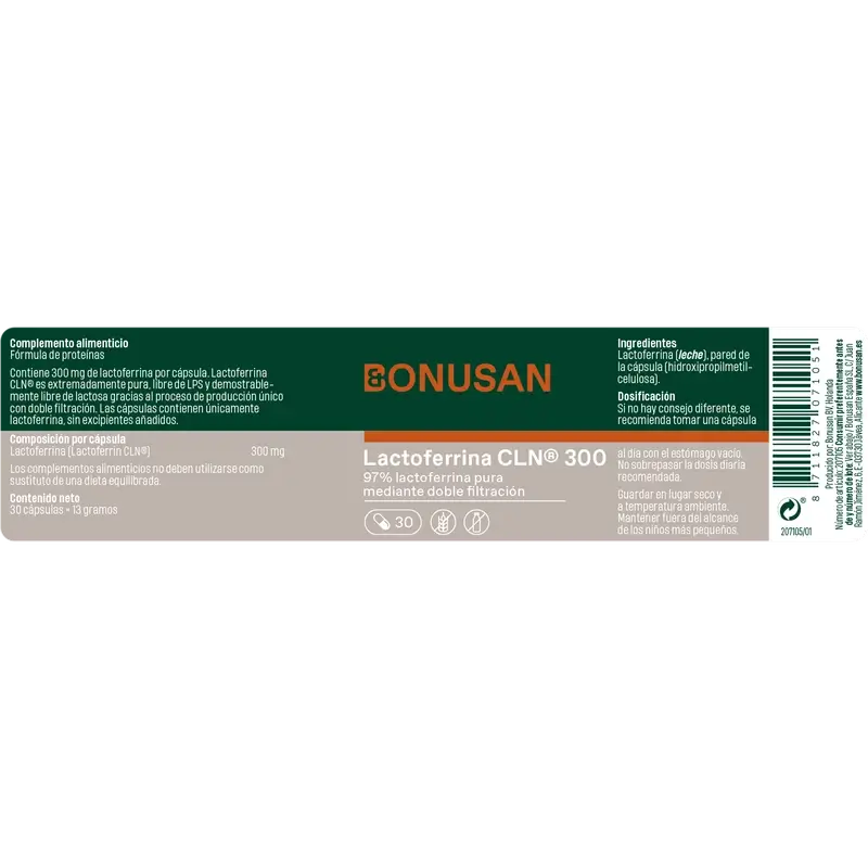 Bonusan Lactoferrina Cln® 300, 30 kapsúl
