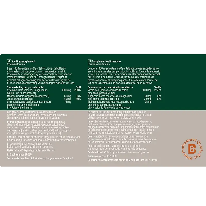 Bonusan Vitamín C-1000 Complex z askorbátov, 30 tabliet