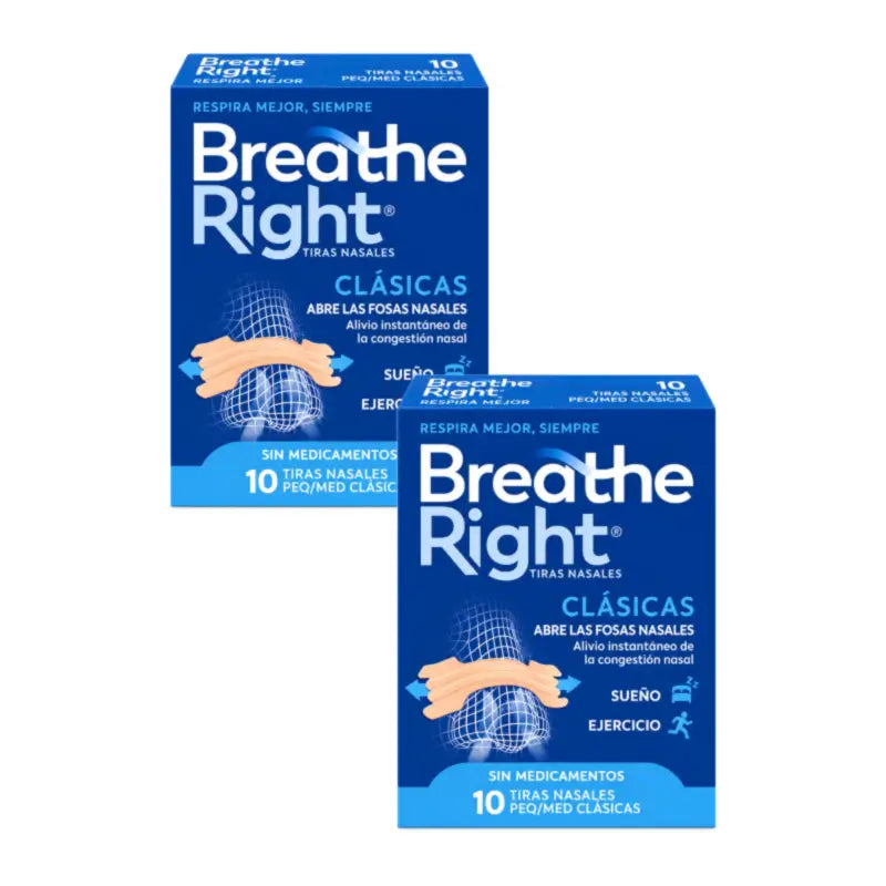 Breathe Right nosné náplasti, farebné, veľkosť L, balenie 2 x 30 kusov