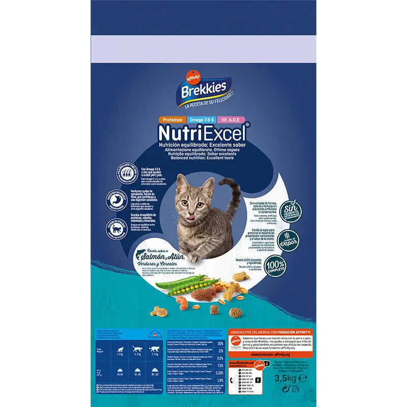 Brekkies Excel Feline Adult s príchuťou lososa, 3,5 kg, krmivo pre mačky