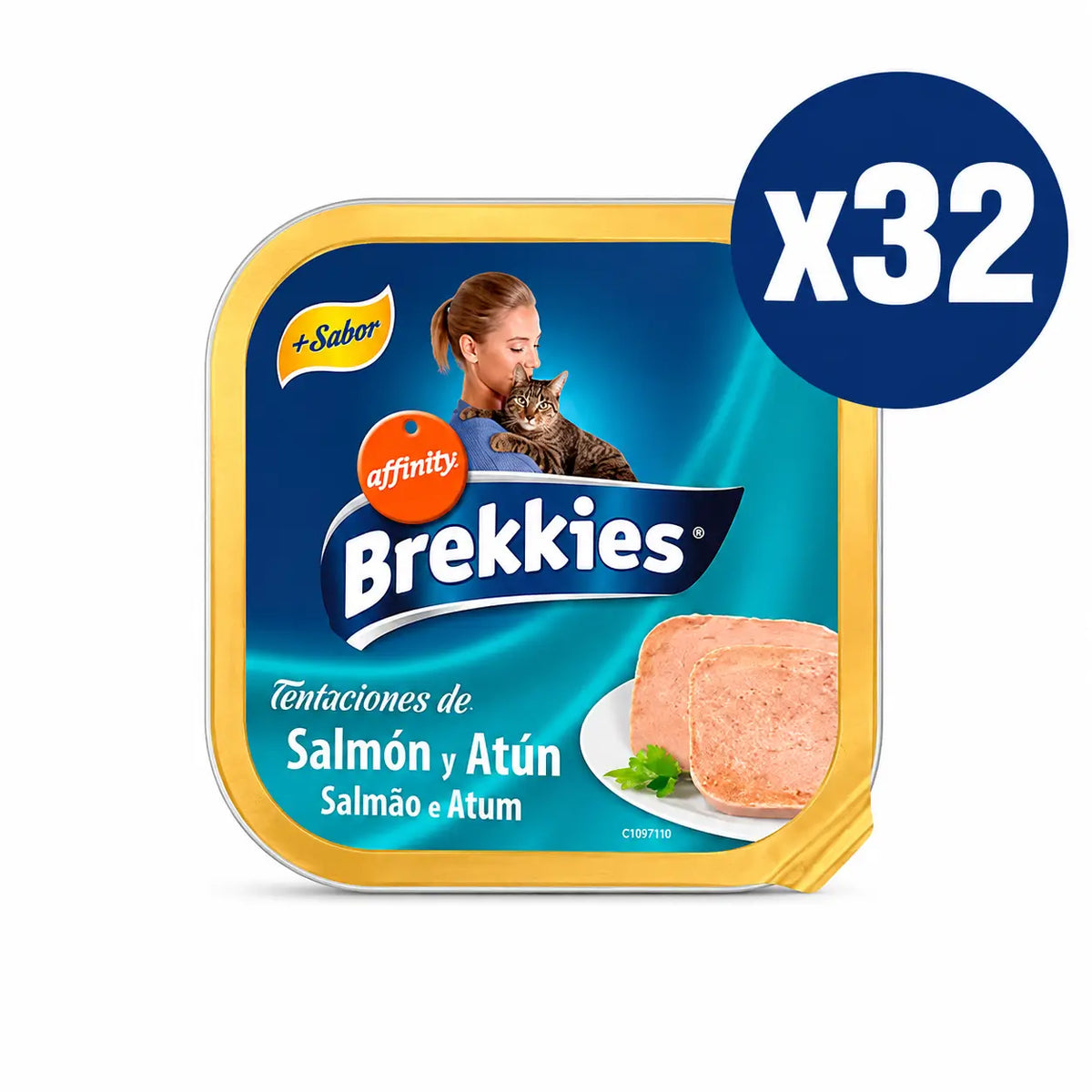 Brekkies – mačacie krmivo s lososom a tuniakom, 100 g, balenie po 32 kusoch