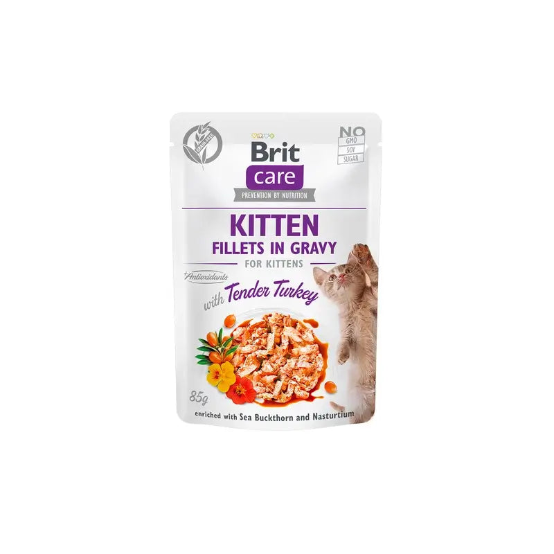 Brit Care Cat Kitten – morčacie mäso, vrecúška, 24 x 85 gramov