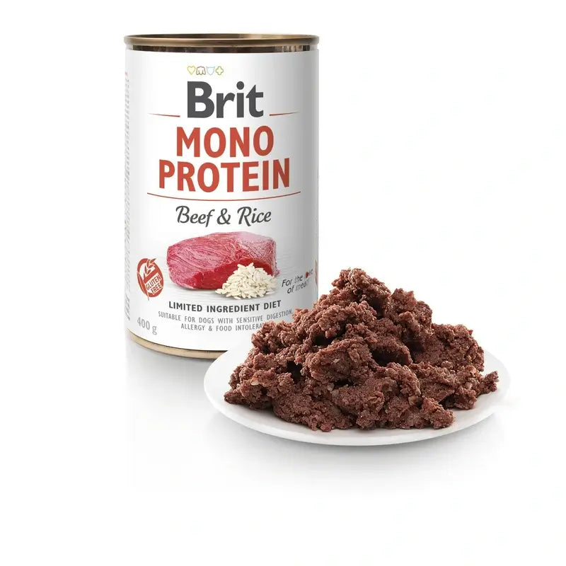 Brit Care Mono Protein – teľacie mäso a ryža, 6 x 400 g