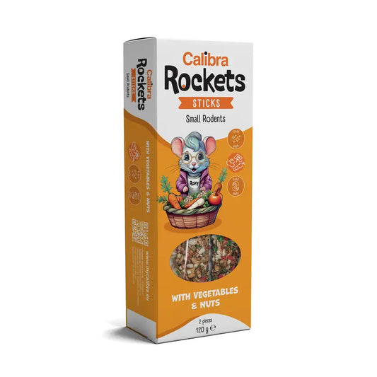 Calibra Rockets Sticks pre hlodavce – zelenina a orechy 120 g 