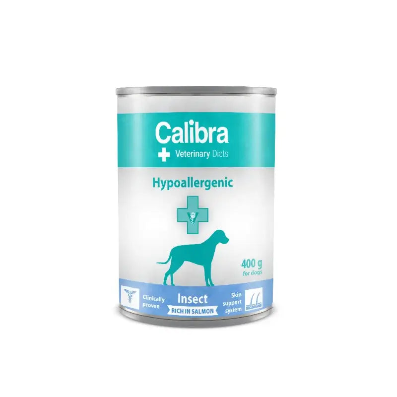 Calibra Vet Diet Dog Hypoallergenic – vlhké krmivo s lososom a hmyzom, 6 × 400 g 