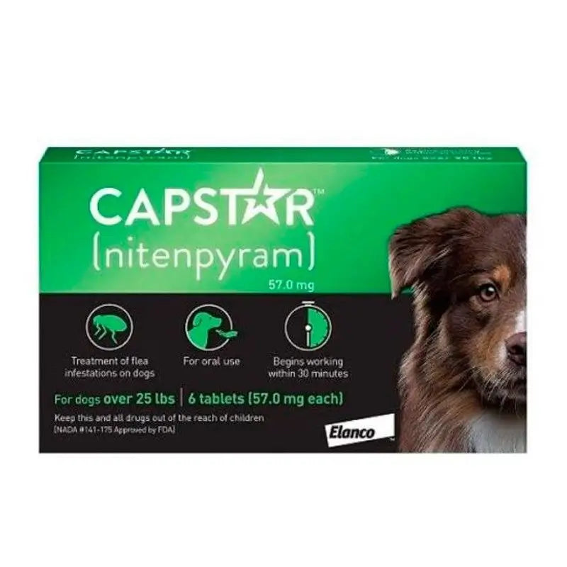 Capstar 57 mg pre psov s hmotnosťou 11–60 kg, 6 tabliet