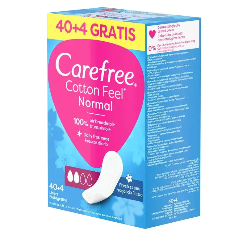 Carefree Cotton Feel Normal – svieža vôňa, 40 + 4 ks