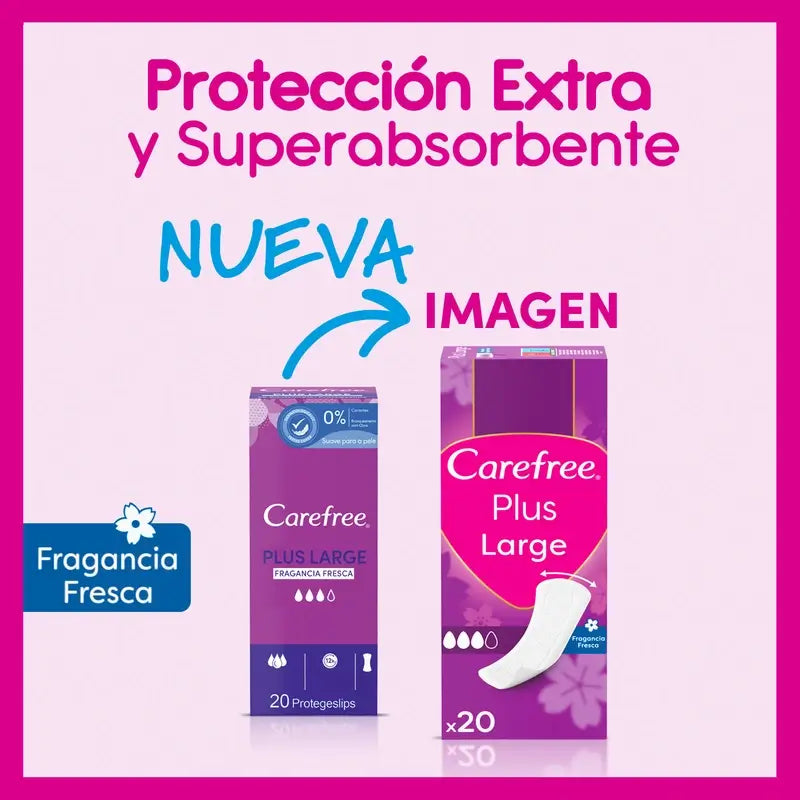 Carefree Plus Large, svieža vôňa, 20 ks