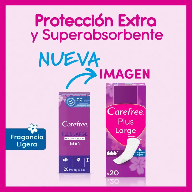 Carefree Plus Large, jemná vôňa, 20 ks