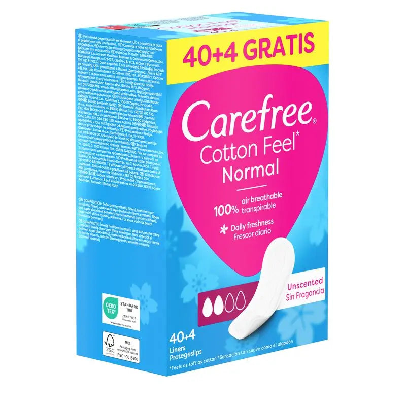 Carefree Protege Slip Cotton, bez parfumácie, 40 + 4 kusy