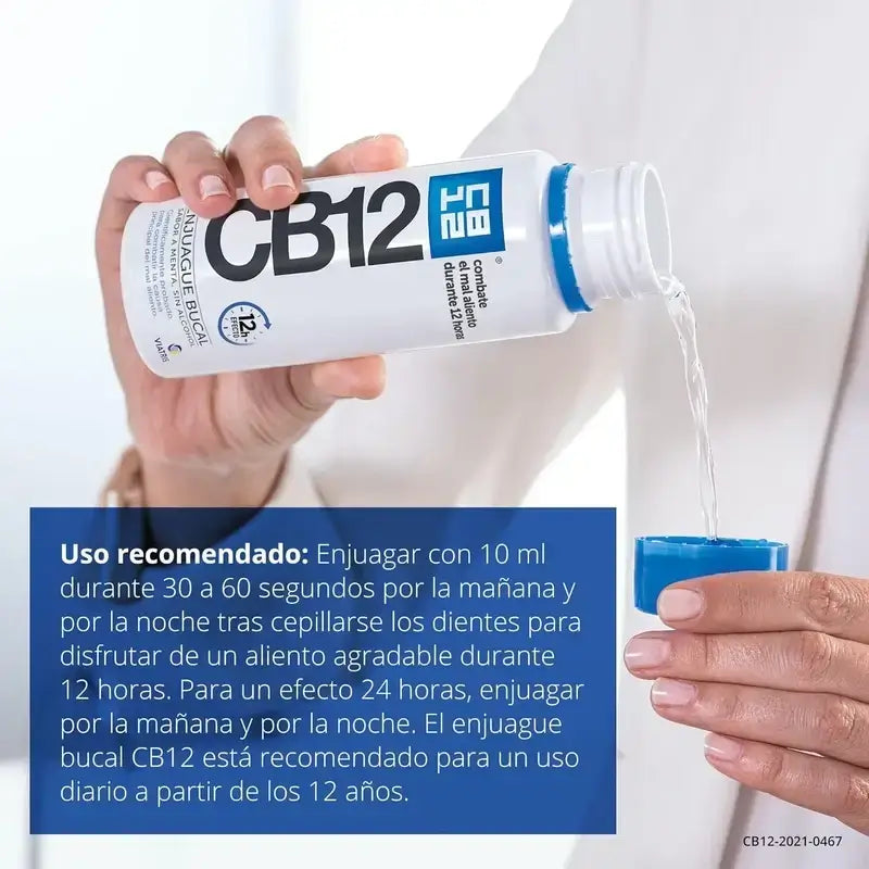 Cb12 Mint Ústna voda proti zápachu z úst s mätovou príchuťou, 2 × 250 ml