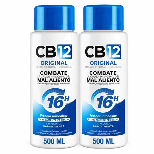 Cb12 Mint ústna voda proti zápachu z úst, mätová príchuť, 2 × 500 ml