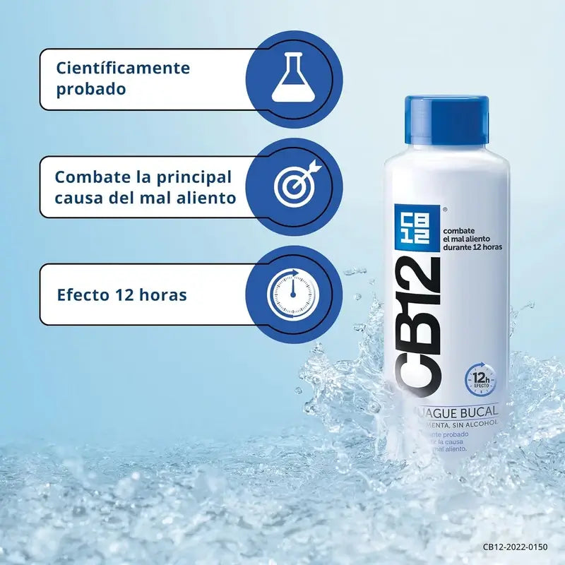 CB12 Mint ústna voda proti zápachu z úst, mätová príchuť, 500 ml
