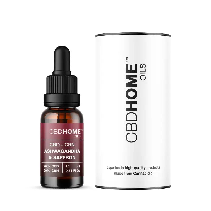 CBD HOME CBD olej 20 % + CBN 20 % + ašwagandha + šafran, 10 ml