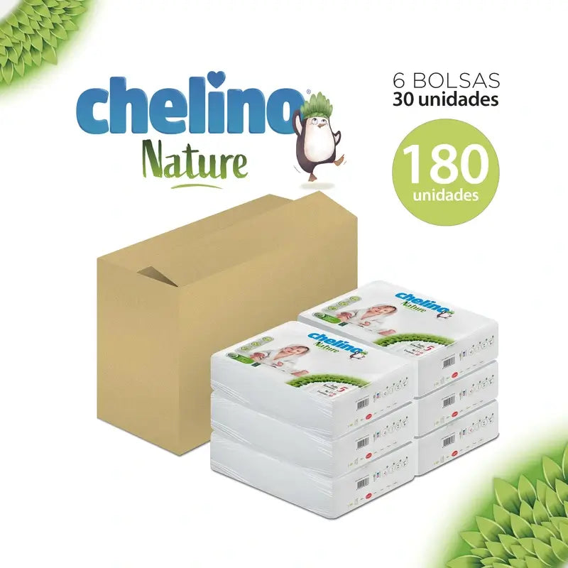 Chelino Nature Plienky veľkosť 5 (13–18 kg), 30 kusov