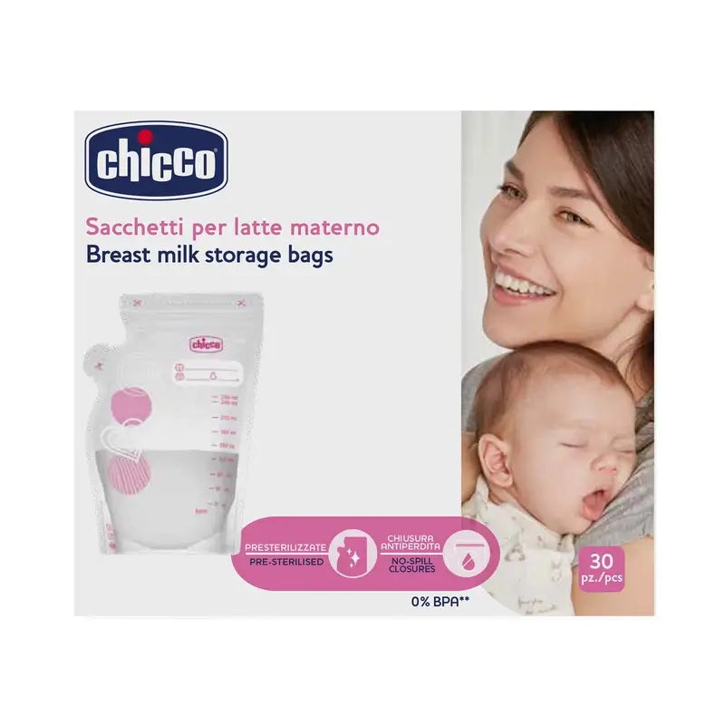 Chicco vrecká na materské mlieko, 30 kusov 