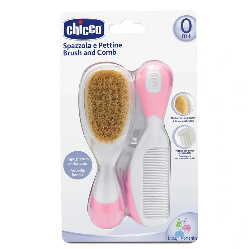 Sada hrebeňa a kefy Chicco v ružovej farbe 