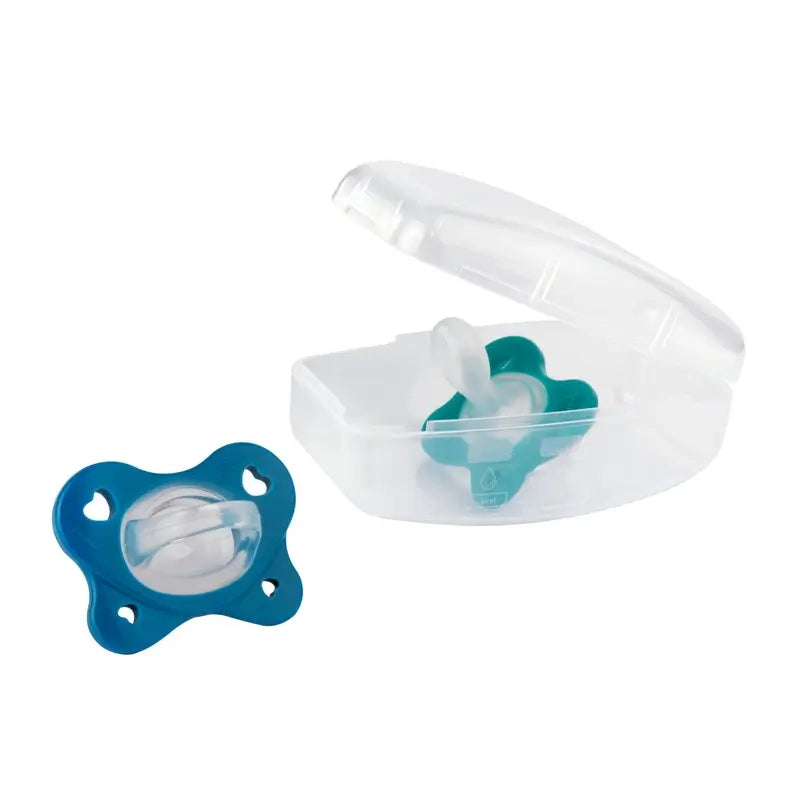 Chicco cumlík Physioforma Dual Soft, silikónový, modrý, 16–36 mesiacov, 2 ks 