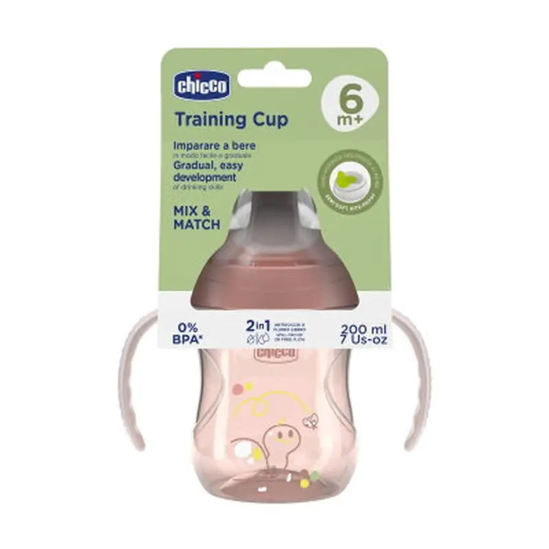 Chicco Nácvikový pohárik 6M+ ružový 200 ml 