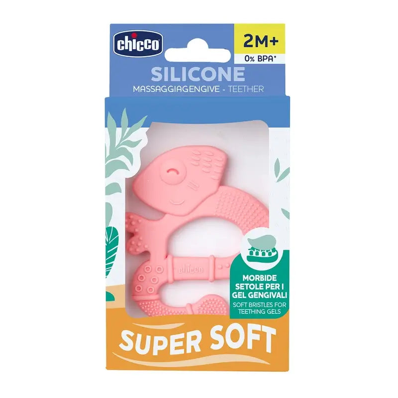 Chicco Super Soft hryzátko Iguana 2M+ ružové 