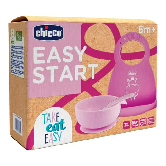 Chicco Take Eat Easy Silicone Meal Set Pink 6M+