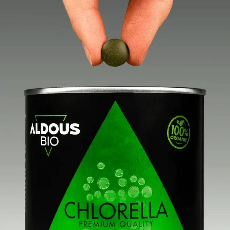 Aldous Chlorella a ekologická spirulina Premium, 600 kusov