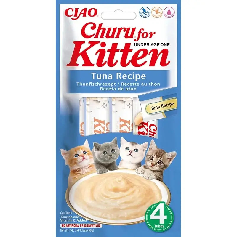 Churu Creamy Kitten Snack for Cats – Tuna Flavour, 12 x 56 g
