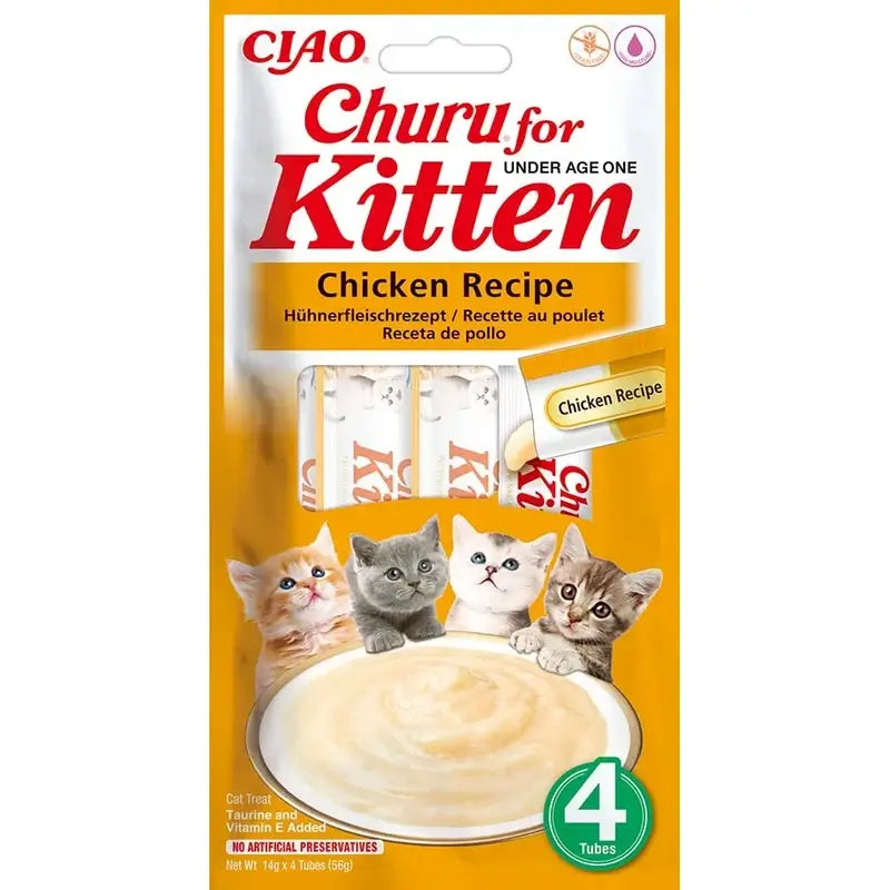 Churu Creamy Kitten Snack for Cats – Chicken Flavour, 12 x 56 g