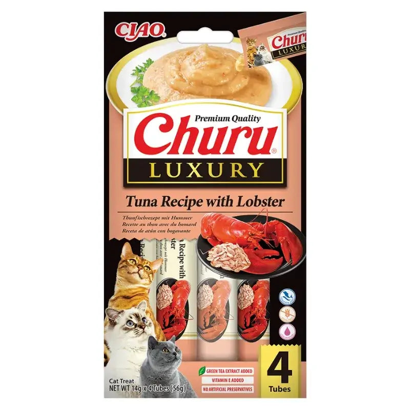 Churu Luxury Creamy Cat Snack – Tuna and Lobster Flavour, 12 x 56 g