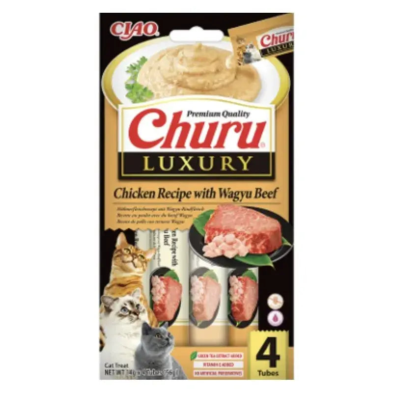 Churu Creamy Luxury Cat Treats – Chicken and Wagyu Recipe, 12 x 56 g