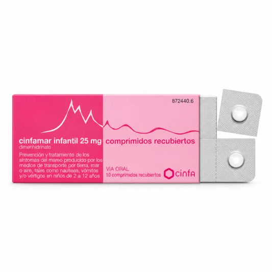 Cinfamar pre deti, 10 tabliet po 25 mg