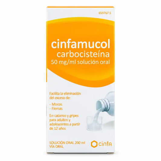 Cinfamucol Karbocisteín 50 mg/ml perorálny roztok 200 ml