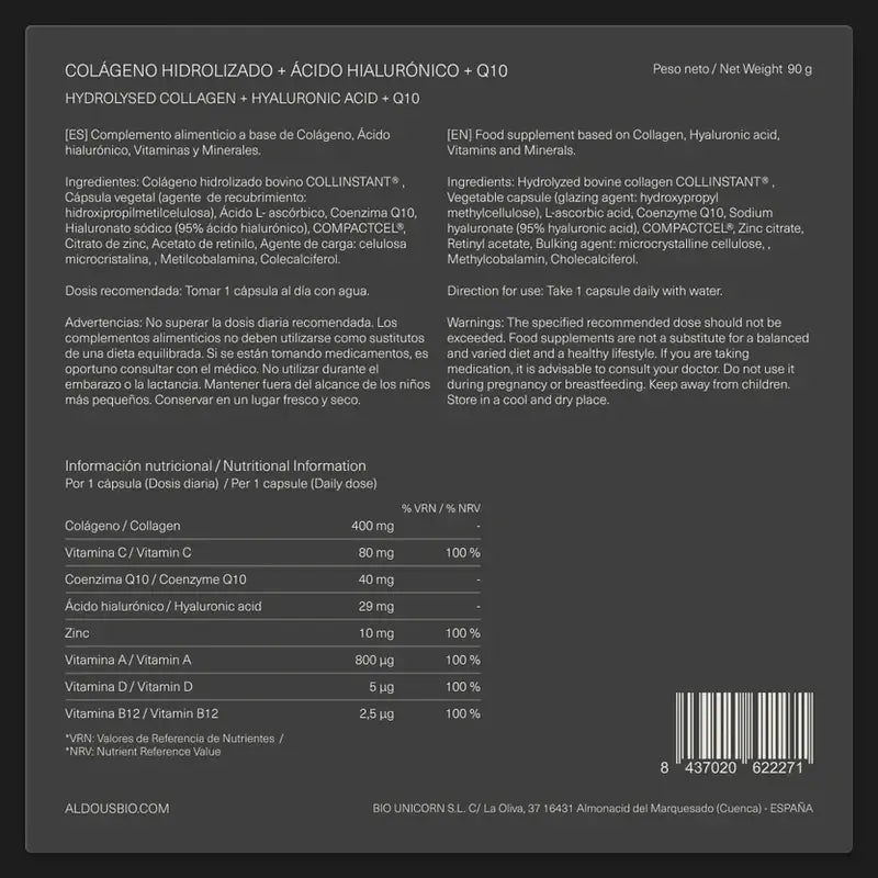 Aldous Labs Hydrolyzovaný kolagén Peptiplus | 750 mg | 120 kapsúl
