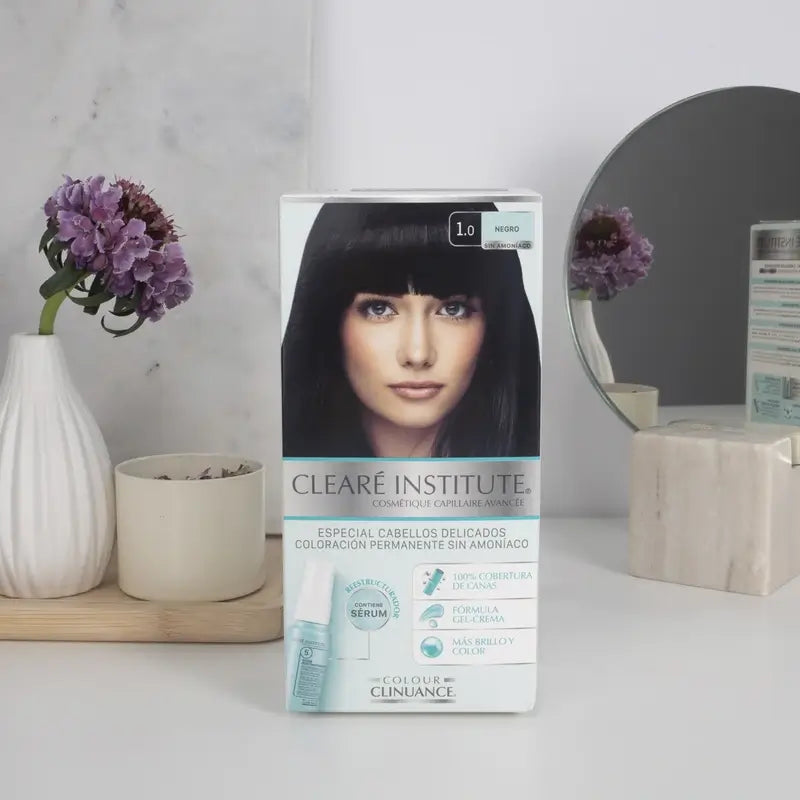 Clearé Institute Colour Clinuance Trvalé farbenie Vlasová farba bez amoniaku 1.0 Čierna