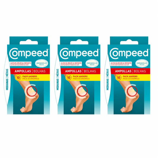 Compeed – stredné náplasti na pľuzgiere, 10 kusov, balenie po 3