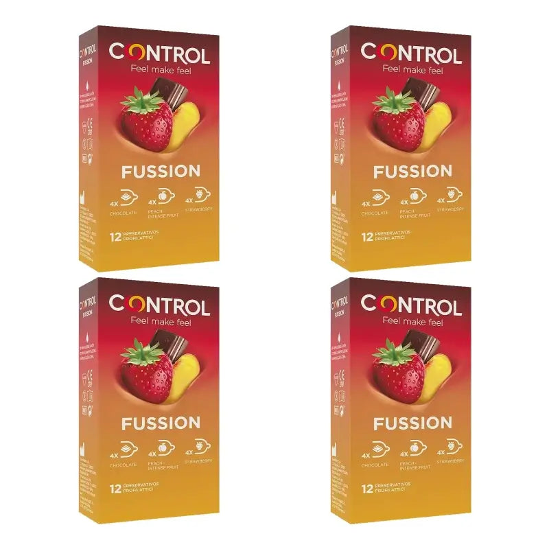 Fussion Condoms, 12-pack, pack of 4