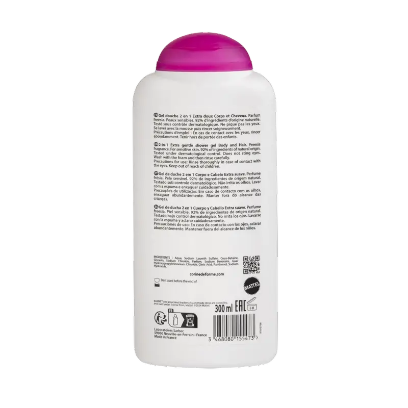 Corine De Farme Sprchový gél 2 v 1 Barbie, 300 ml