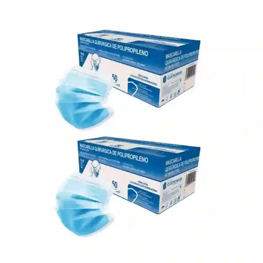 Cuatrogasa Cuatrogasa 3-vrstvová modrá maska z polypropylénu, 2×50 kusov 