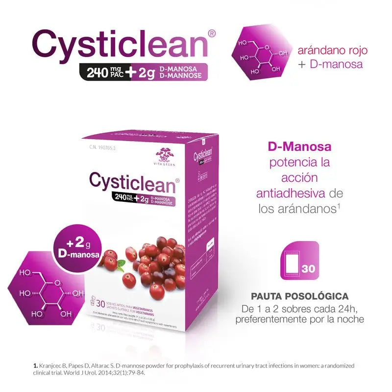 Cysticlean D-manóza 240 mg, balenie, 30 vrecúšok