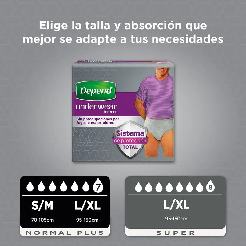 Depend Normal L/XL Plienky pre dospelých – muži, 9 kusov