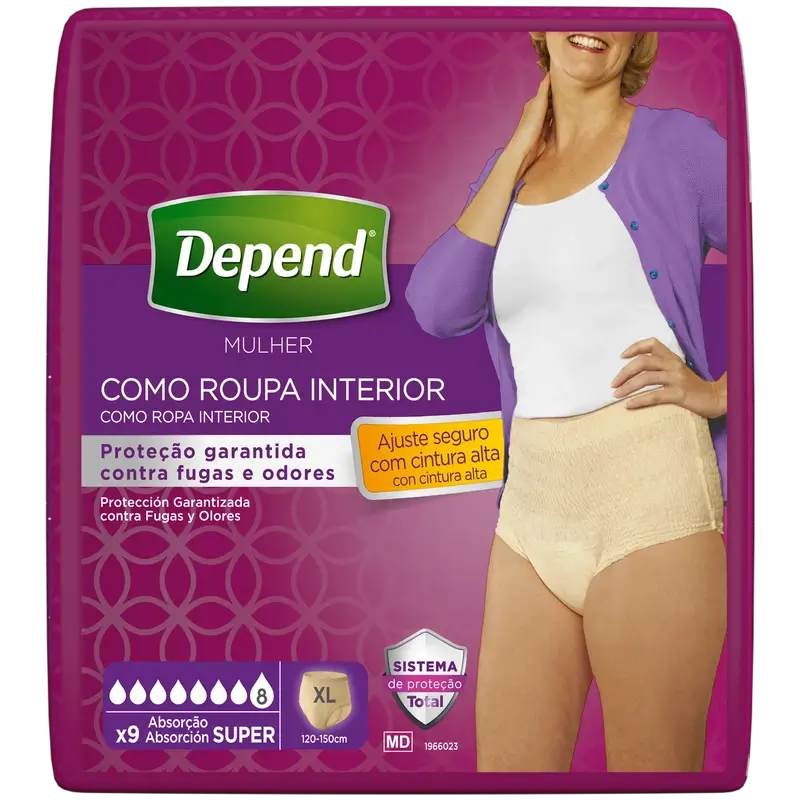Depend Super Xl Adult Diaper for Women, 9 pcs.