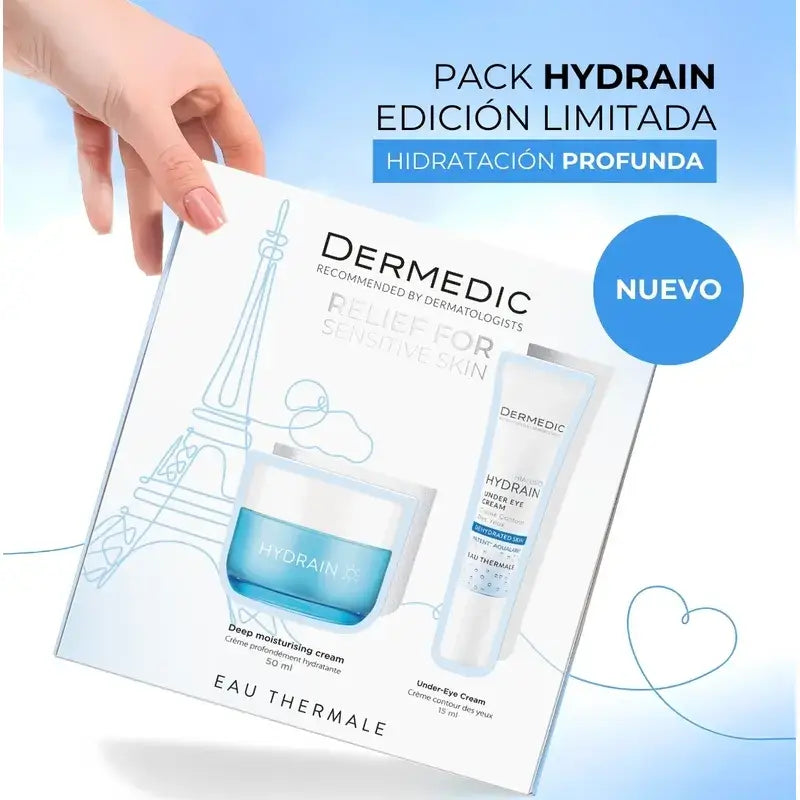 Dermedic Pack Hydrain Krém na hlbokú hydratáciu + Ošetrenie okolia očí, 50 + 15 ml