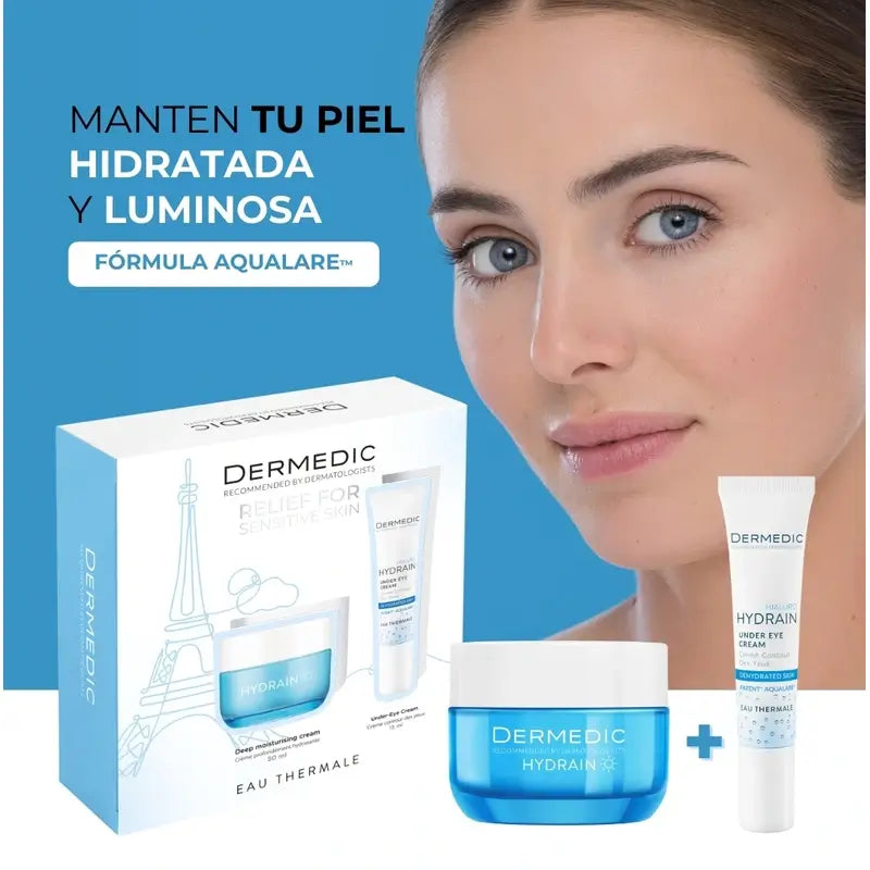 Dermedic Pack Hydrain Krém na hlbokú hydratáciu + Ošetrenie okolia očí, 50 + 15 ml