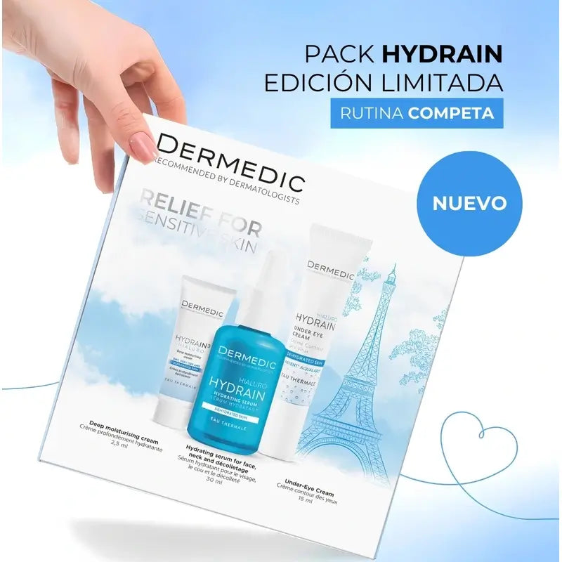 Dermedic Pack Hydrain Kompletná starostlivosť, 30 + 2,5 + 15 ml