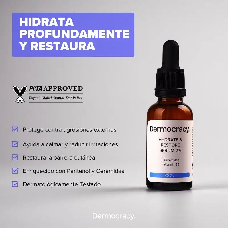 Dermocracy Hydrate & Restore sérum 2 %  [ceramidy + vitamín B5], 30 ml