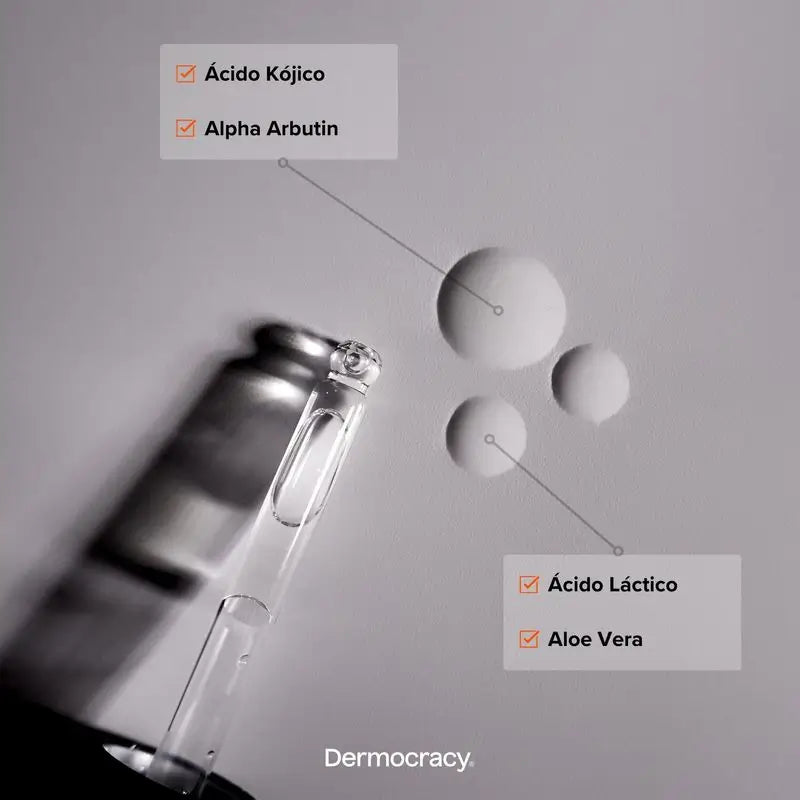 Dermocracy Glow AHA sérum (mliečna kyselina + kójová kyselina + alfa-arbutín), 30 ml