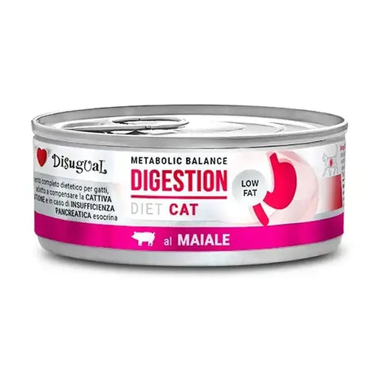 Disugual Diet Cat – na podporu trávenia, s nízkym obsahom tuku, s príchuťou bravčového mäsa, 12 x 85 g