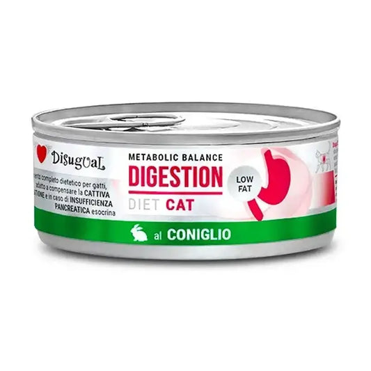 Disugual Diet Cat – na podporu trávenia, s nízkym obsahom tuku, s príchuťou králika, 12 x 85 g