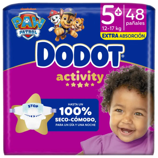 Dodot Activity veľkosť 5+ Extra Jumbo (12–17 kg), 48 plienok
